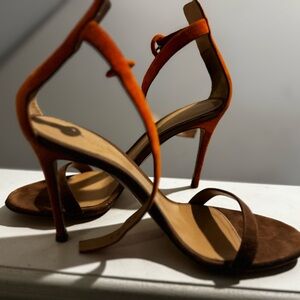 Gianvito Rossi Orange and Brown Heels
